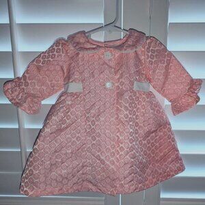 Baby Beri Long Sleeve 2 button Brocade Flower Print Dress Over Coat Cloak Girls